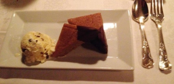 Blondie with Mint Ice Cream