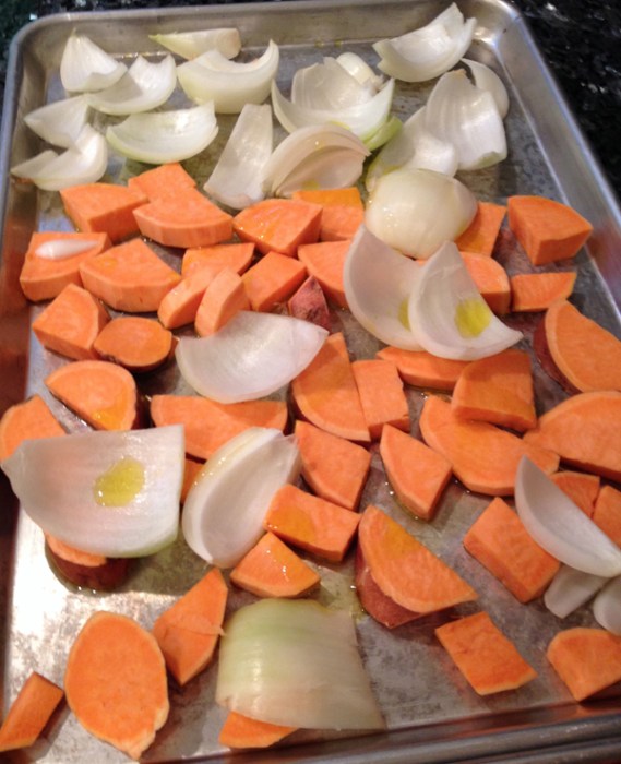 before cooking potato onion