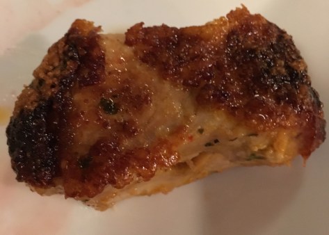 parmesan pork on plate